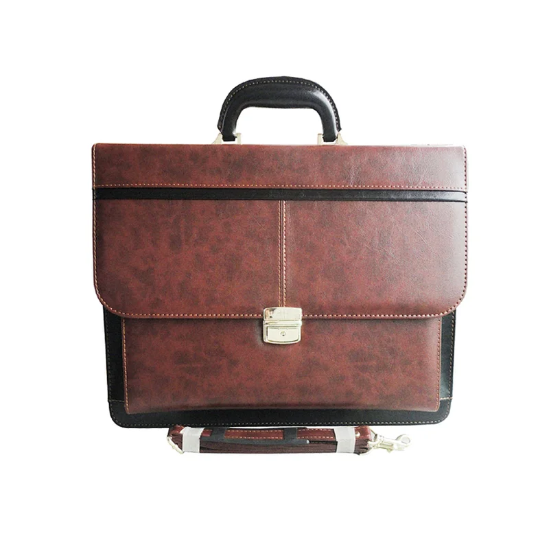 Factory Wholesale Custom PU Black Handbag Stylish Laptop Briefcase Bag For Men