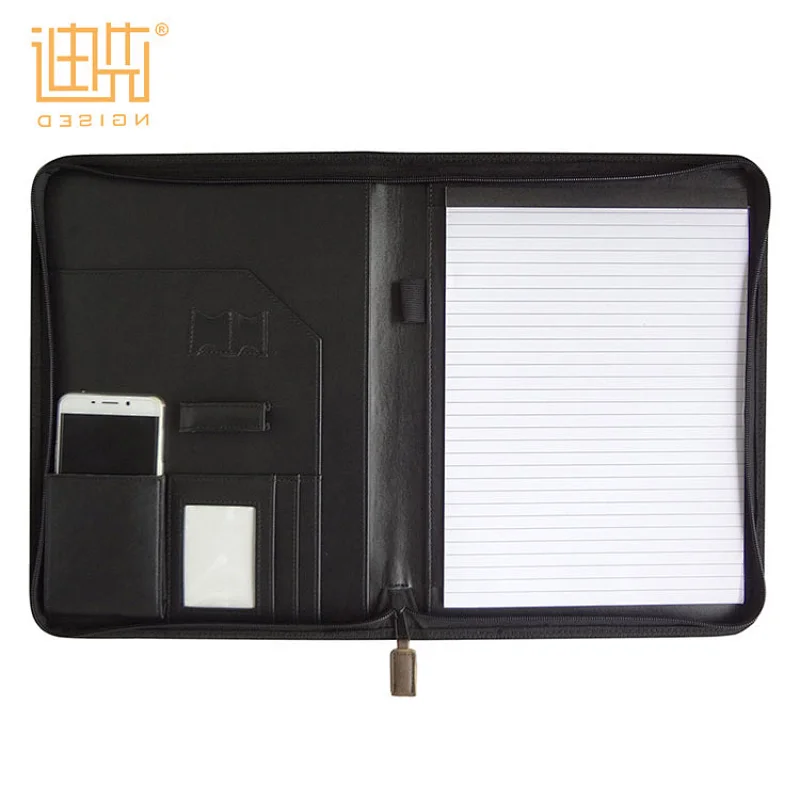 Guangzhou Classical Portfolio A4 Pu Leather Padfolio With Phone Pocket