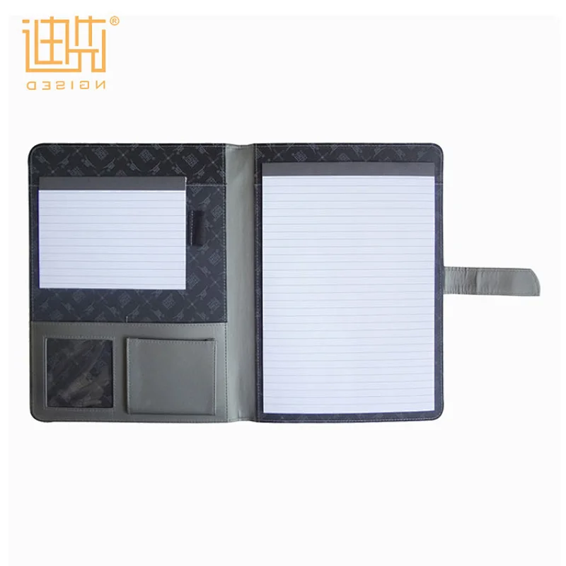 Promotional custom pu printed leather conference portfolio document folder