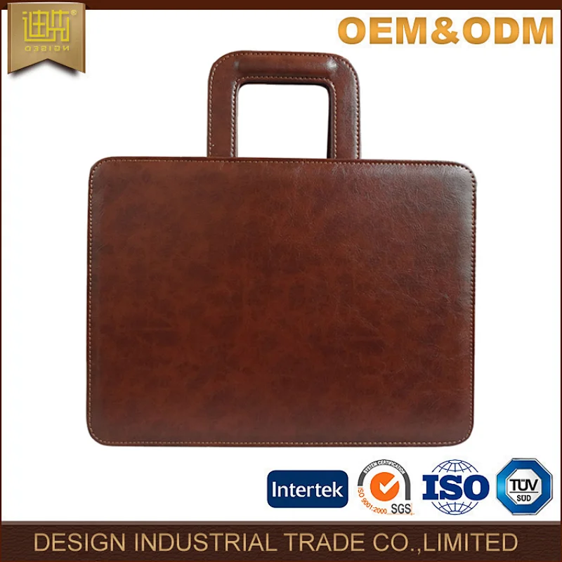 Premium Leather Men Handbag Dark Black Leather Business Briefcase