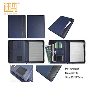 Guangdong Wholesale Business Document Briefcase Blue A4 Conference PU Leather Folder