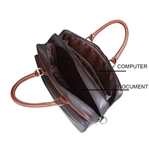 OEM Business Men Pu Leather Large Space Luggage Laptop Bag