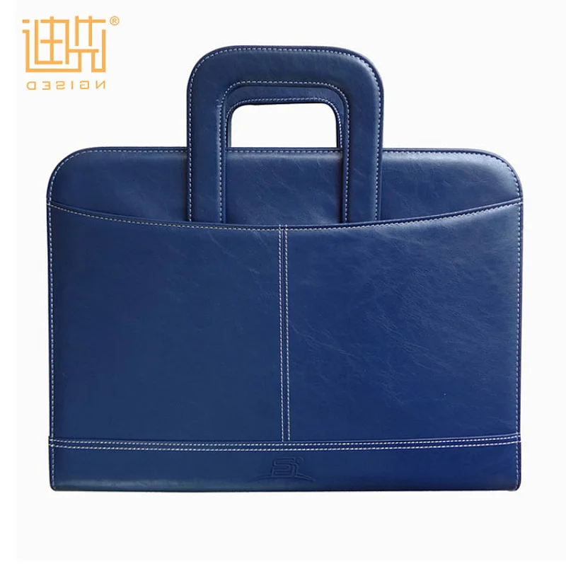 Men's blue a4 file folder portfolio folder with handle