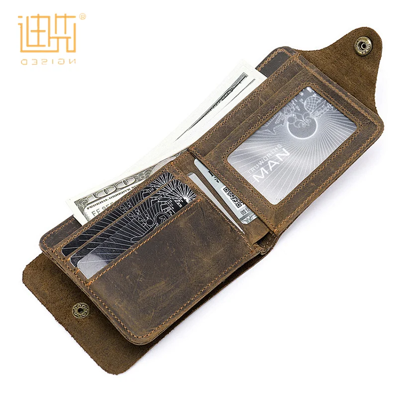 Premium foldable short male purses carbon money card hand buckle wallet