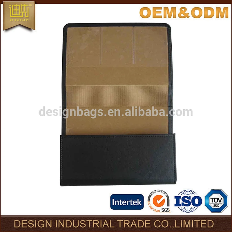 High grade solid pu leather folio car manual folder document holder