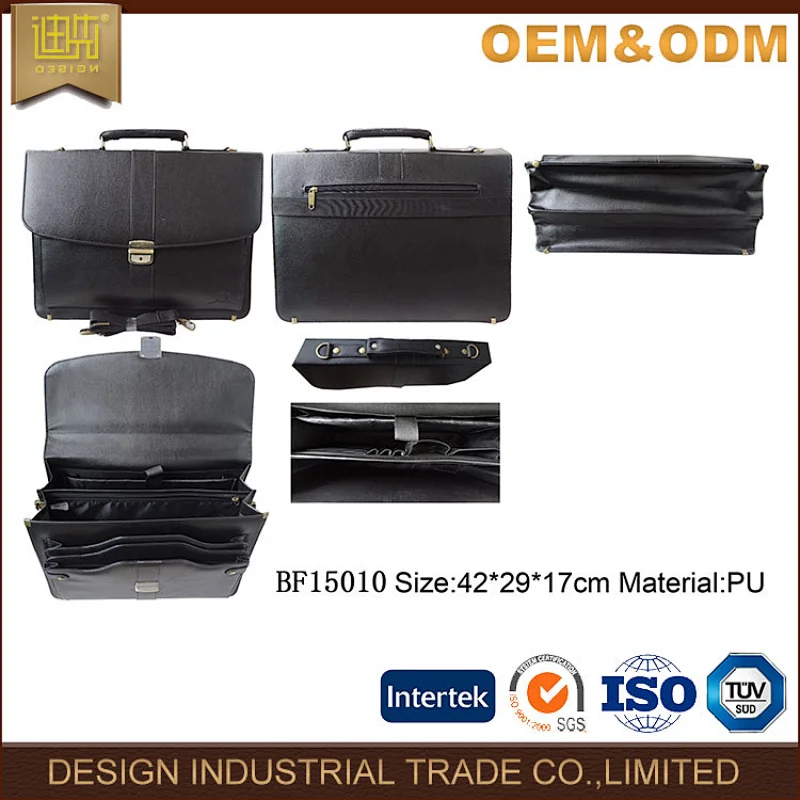 New Year fine quality a4 leather business briefcase with handle and laptop compartment