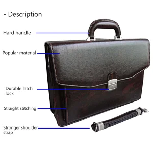 China Guangzhou strong stitching brown business pu leather briefcase