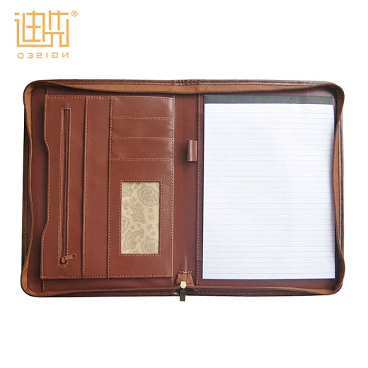 Carpeta de archivo de cartera de cuero PU A4