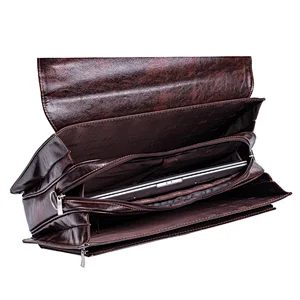 Wholesale custom logo men lawyer leather vintage hard briefcase laptop bag