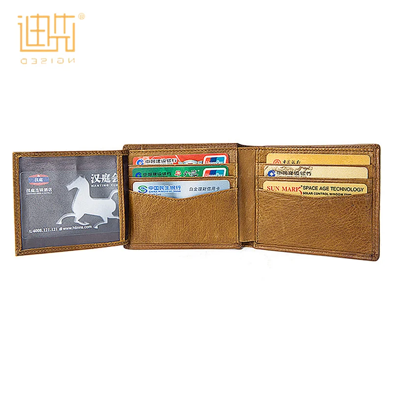 New design vintage multi-pocket zipper slim men card holder fold wallet