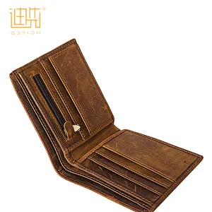 High quality slim genuine cow hide leather men wallets