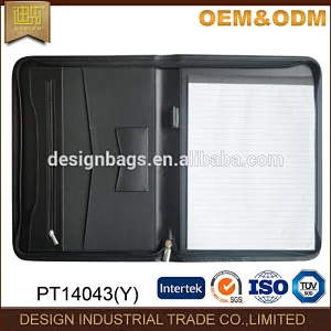 Unique desige paper file a4 pu leather art portfolio case folder