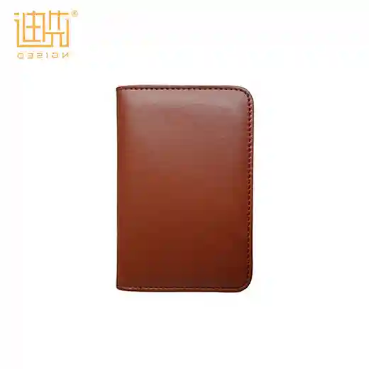 real leather short clip wallet for men