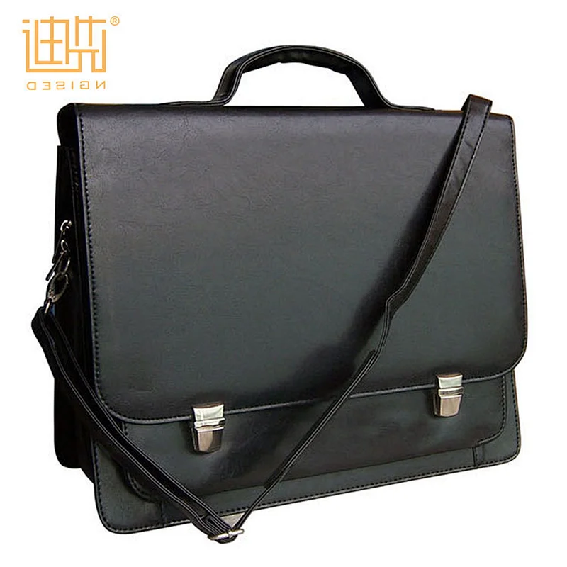 New product men two lock messager bag PU unique leather briefcase