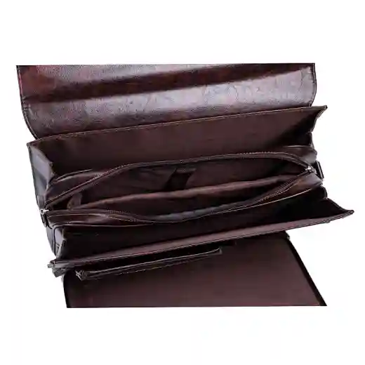 bolso maletín de piel marrón