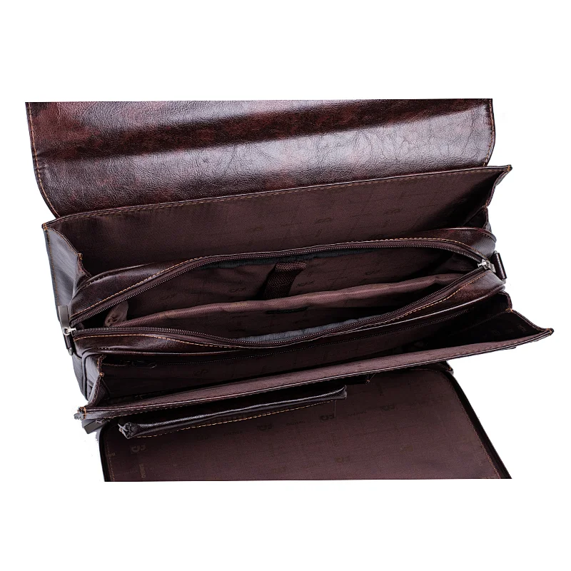 Tested Stricyly Brown business bag briefcase for man PU leather