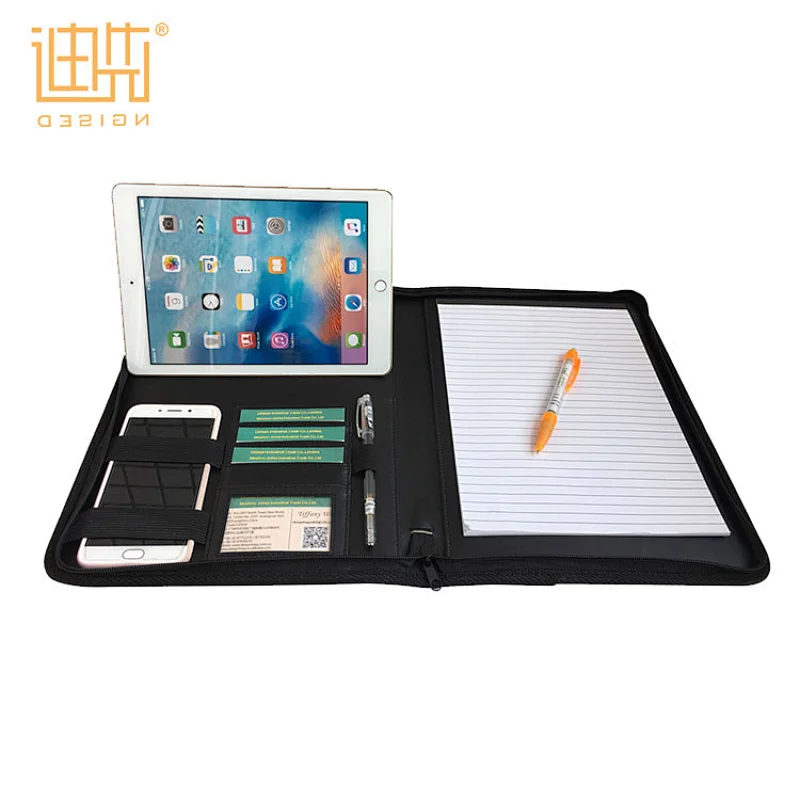 popular new style A4 zipper PU conference portfolio document file folder with calculator