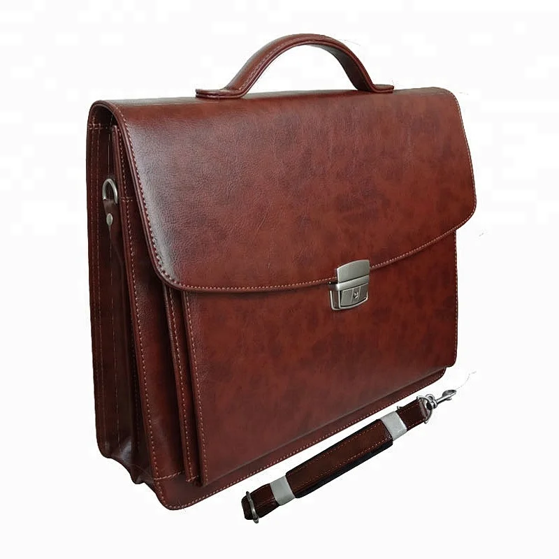 Hot sale leather like briefcase custom color mens leather briefcase