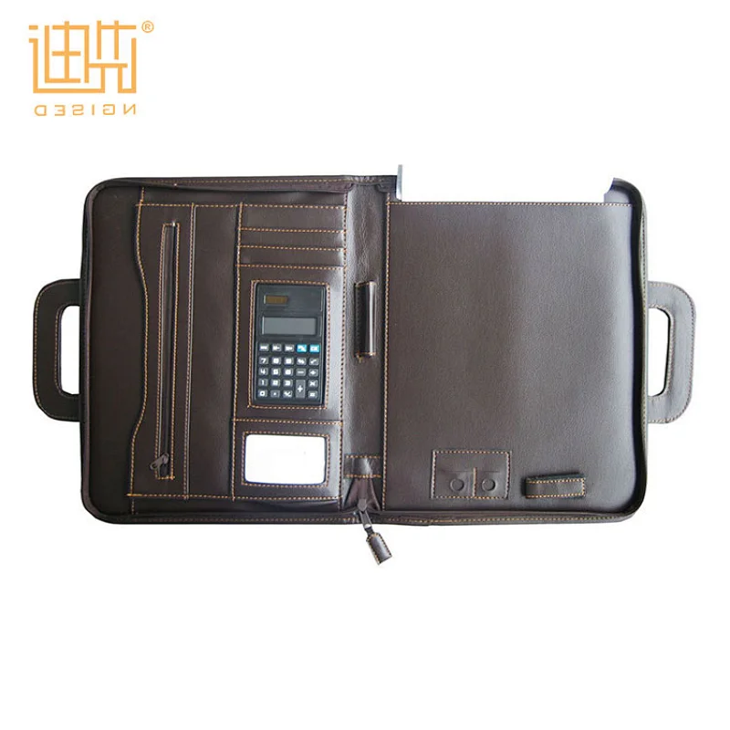 Hot sale portfolio set executive leather document file bag with handle