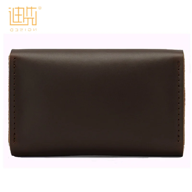 Handmade snap button cowhide leather simple sublimation card holder long male wallet