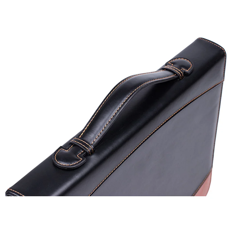Conference organiser printing logo PU A4 leather portfolio file folder