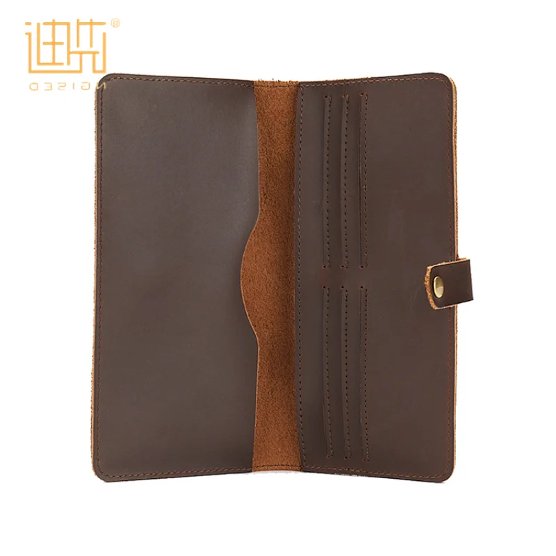 Wholesale high quality slim buckle fixing wallet design leather wallet