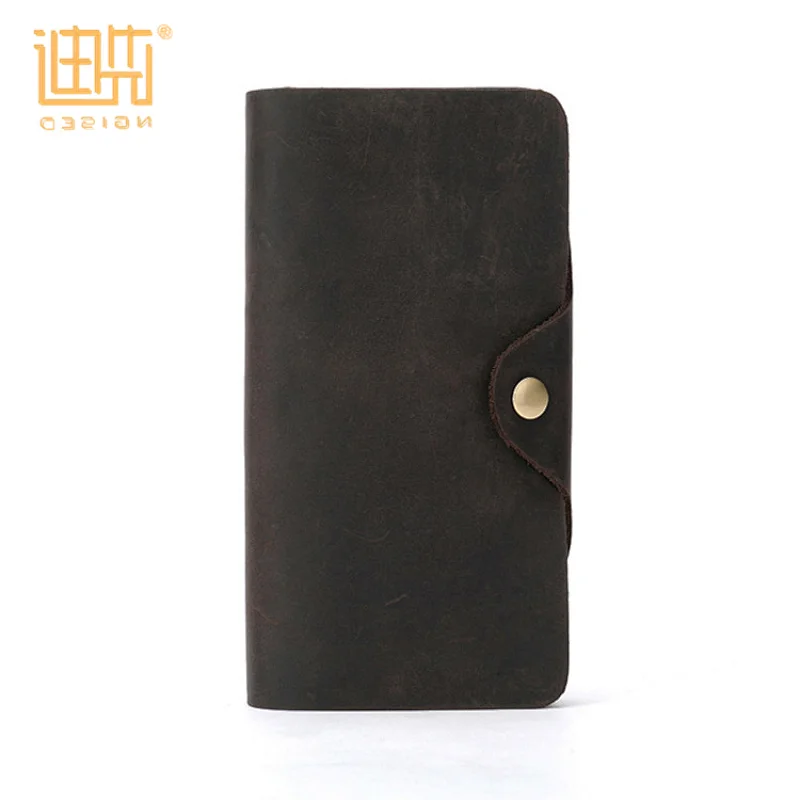 New mens wallet zipper hasp business leather long magic credit card wallet