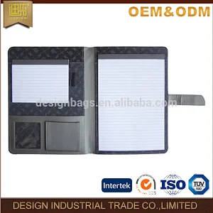 Promotional custom pu printed leather conference portfolio document folder