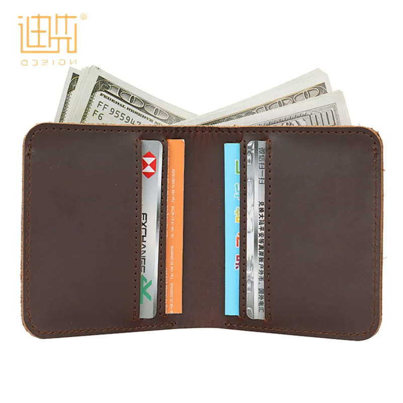 manufacturer coffee color simple and convenient secure cow hide leather wallet