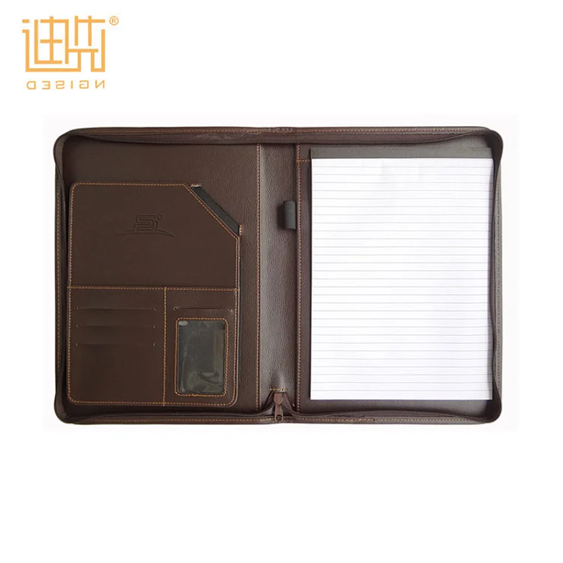 fashion pu leather custom document folder with zipper