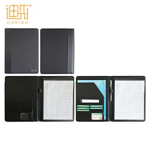 Wholesale Custom A4 Black Conference Folder Business Portfolio with Notepad