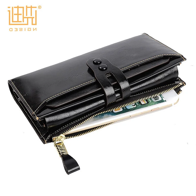 OEM leather fashion business wallets for men customized
