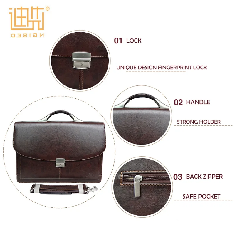 High quality Wholesale designer Man conference file document leather bag briefcase for man