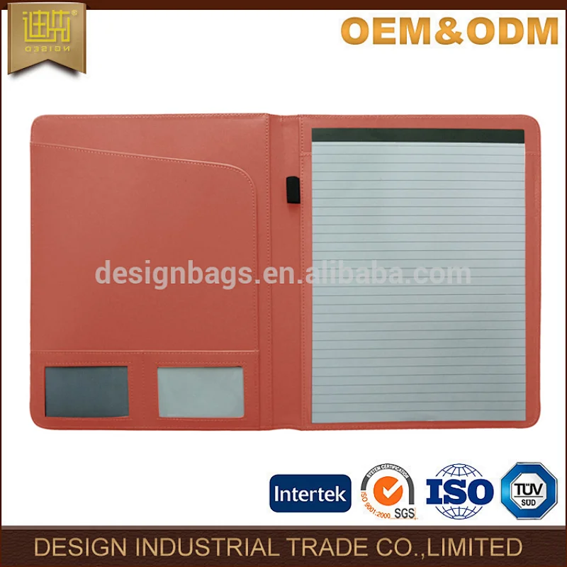New design women Pu Leather notepad portfolio with card holder