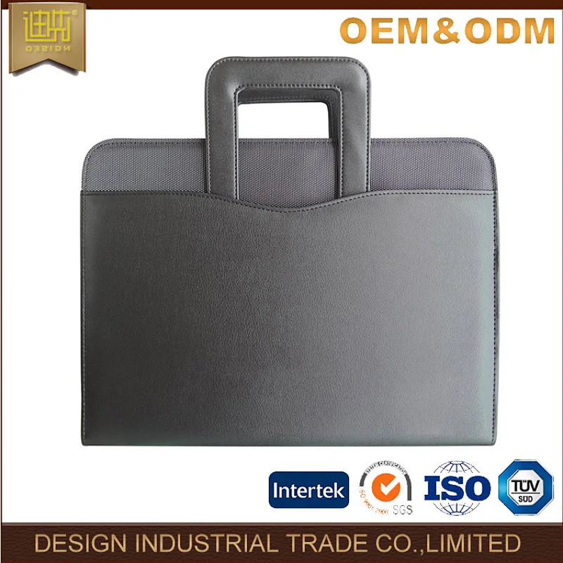 Black ladies business resume 3-ring binder folder a4 pu leather portfolio