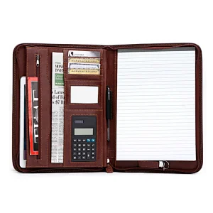 Fashion office conference presentation business folder A4 pu leather portfolio