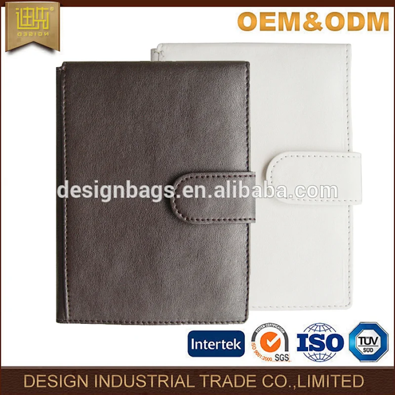 White personalized PU leather passport cover holder for travel