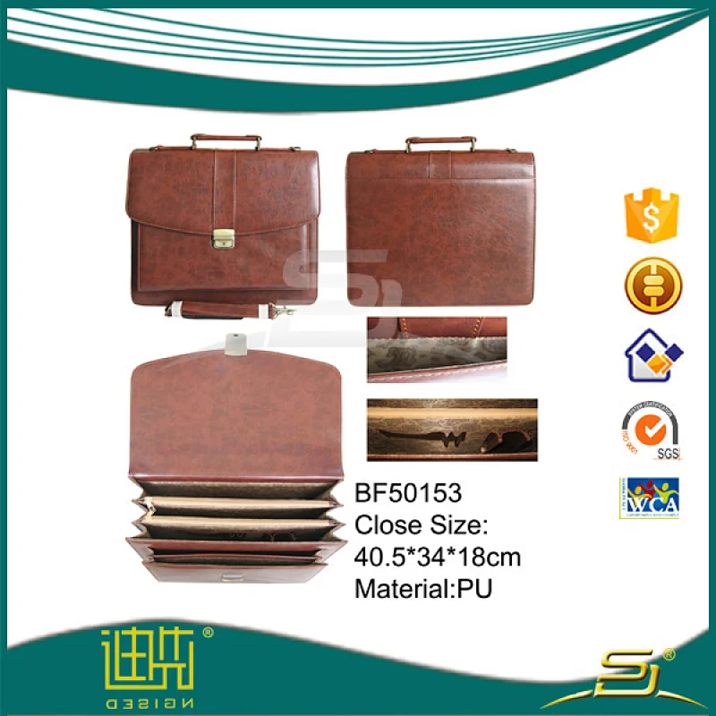 New Design PU Leather Business Briefcase With Lock And Shoulder Strap bag For Men