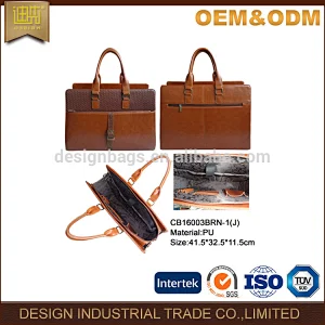 Wholesale China supplier new designer PU leather business Men laptop bag
