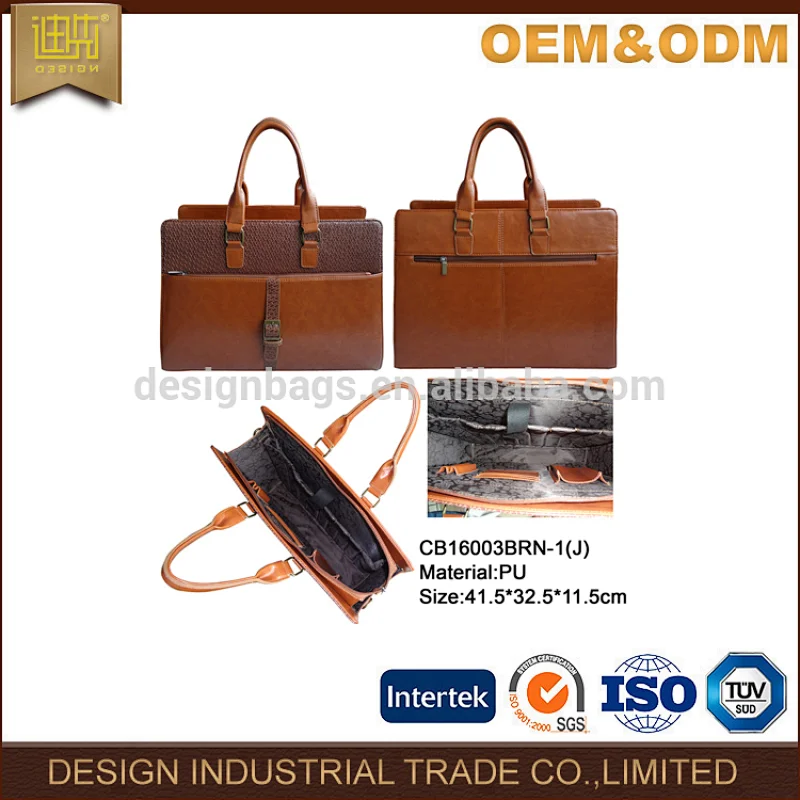 Wholesale China supplier new designer PU leather business Men laptop bag