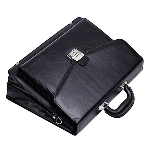 Wholesale custom fashion men vintage genuine leather executive business laptop briefcase bag with latch