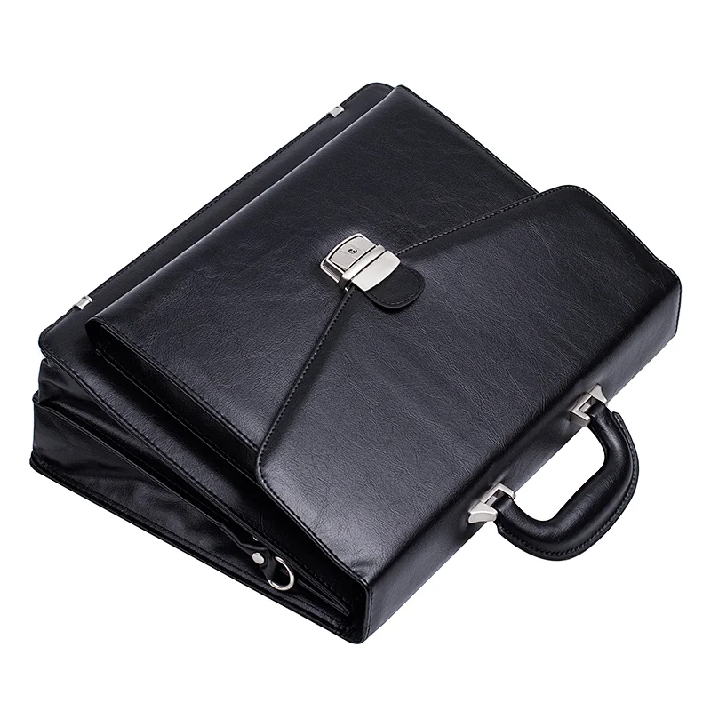 Wholesale custom fashion men vintage genuine leather executive business laptop briefcase bag with latch