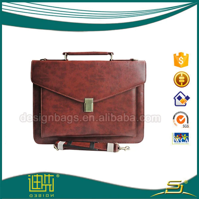 Popular pu leather briefcase with security compartment