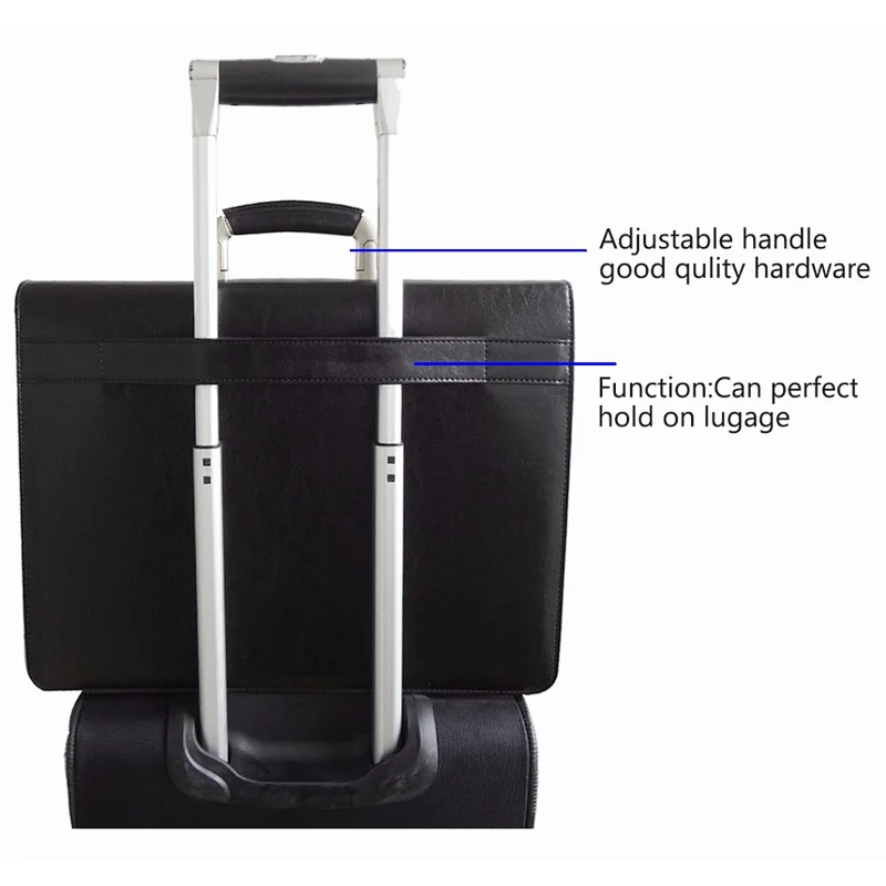 Travel laptop pu leather messenger executive mens portable business bag briefcase