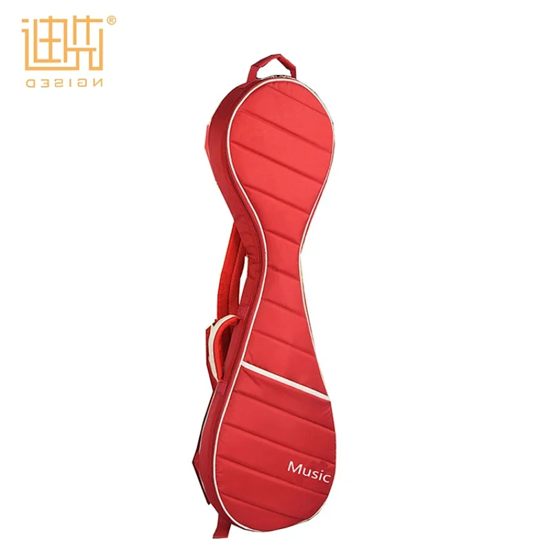 Custom mesh handle fashion lute instrument red adjustable backpack carry bag