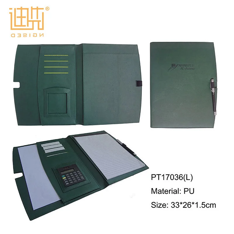 Guangzhou Bag Custom Made Calculator Pu Leather Folder And Files Fashion Design Portfolio