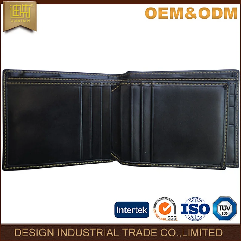 high quality China wallet wholesale promotional card holder custom men PU leather wallet with coin slot