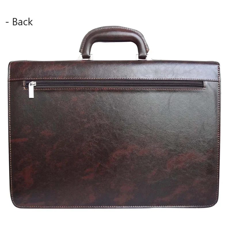 China Guangzhou strong stitching brown business pu leather briefcase