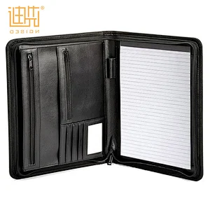 Reliable Black Refillable A4 Size Zippered Portfolio Folders PU Art Portfolio