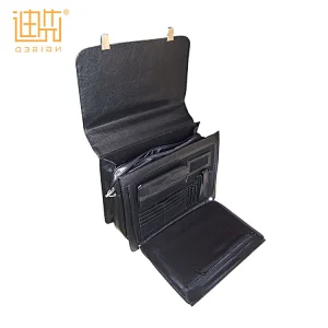Metal lock briefcase messenger style Pu leather bag bussiness handbag for man